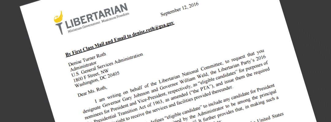 Libertarian Party Requests National Security Briefings for Johnson/Weld