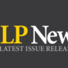 Rectangle with LNC torch-eagle logo and text: LP News Latest issue released!