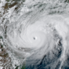 Hurricane Harvey near the coast of Texas on Aug. 25.