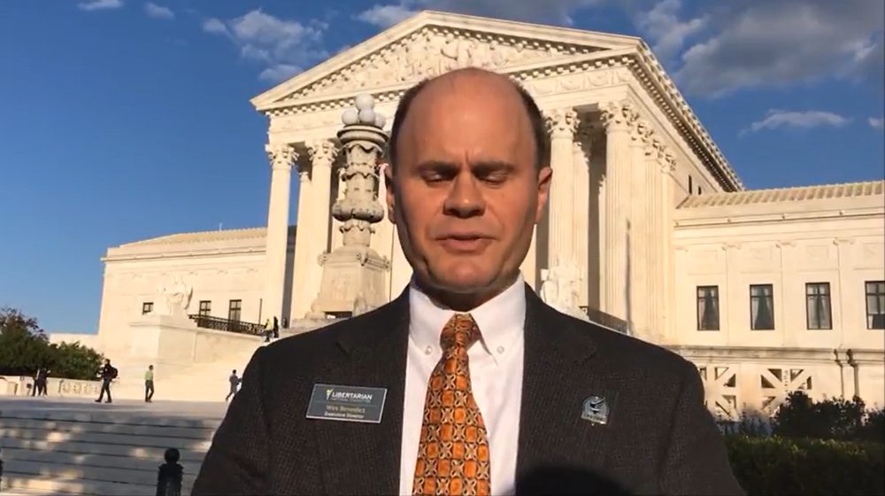 LNC Executive Director Wes Benedict calls for fair debates at SCOTUS rally
